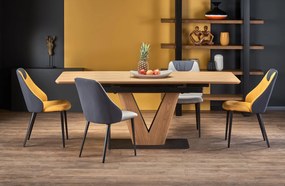 UMBERTO table natural oak, leg natural oak/black DIOMMI V-CH-UMBERTO-ST