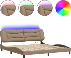 vidaXL Πλαίσιο κρεβατιού με LED χωρίς στρώμα Hvar 200x200 εκ.