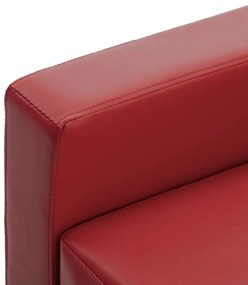 vidaXL Καναπές Τριθέσιος Κόκκινος από Συνθετικό Δέρμα
