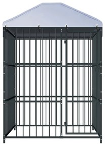 vidaXL Κλουβί Σκύλου Εξωτερικού Χώρου 150 x 150 x 210 εκ. με Στέγαστρο