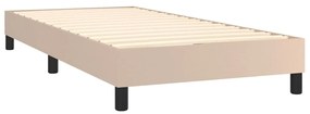 Κρεβάτι Boxspring με Στρώμα Καπουτσίνο 90x190εκ.από Συνθ. Δέρμα - Καφέ