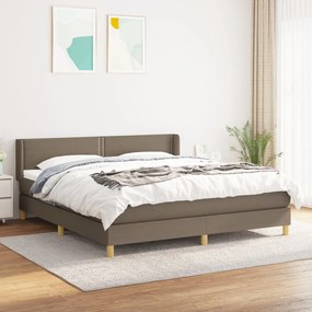 Κρεβάτι Boxspring με Στρώμα Taupe 180x200 εκ. Υφασμάτινο