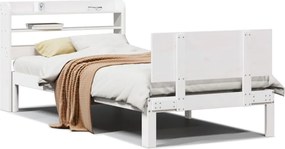 vidaXL Σκελετός Κρεβατιού με Κεφαλάρι Χωρίς Στρώμα Λευκό 100x200 εκ.