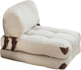 1-Seat Sofa-Bed Fold Teddy - Cream Cream