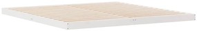 vidaXL Κρεβάτι δαπέδου Λευκό 200 x 220 cm Μασίφ ξύλο πεύκου