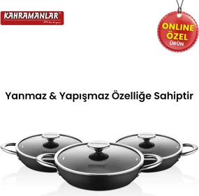 Σετ 6 τεμαχίων τηγανιών από χυτοσίδηρο Μαύρο 200