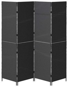 vidaXL Διαχωριστικό Δωματίου Μαύρο 195 x 180 εκ. συνθετικό ρατάν