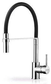 Pyramis Serina Chrome Black Μπαταρία Κουζίνας Πάγκου με Ντουζ