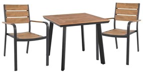 Τραπέζι Με Καρέκλες Σετ 3Τμχ HM10537.02 Anthracite Two Seater Metal,Wood