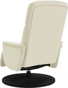 vidaXL Πολυθρόνα Ανακλινόμενη με Υποπόδιο Κρεμ Βελούδινη