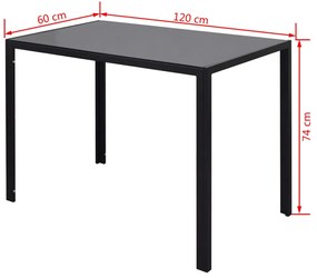 Σετ Τραπεζαρίας Επτά Τεμαχίων Μαύρο/Άσπρο - Πολύχρωμο