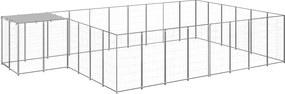 vidaXL Σπιτάκι Σκύλου Ασημί 15,73 μ² Ατσάλινο