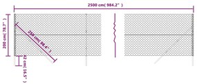 vidaXL Συρματόπλεγμα Περίφραξης Ανθρακί 2 x 25 μ.