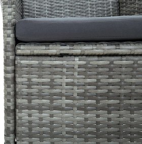vidaXL Σετ Τραπεζαρίας Εξ. Χώρου 5 τεμ. Γκρι Συνθ. Ρατάν με Μαξιλάρια