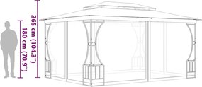 vidaXL Κιόσκι με Δίχτυα Ανθρακί 300 x 400 x 265 εκ.