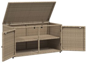 vidaXL Ντουλάπι Αποθήκευσης Κήπου Beige 110x55x60,5εκ. Συνθετικό Ρατάν