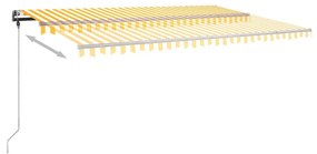 vidaXL Τέντα Χειροκίνητη Ανεξάρτητη Συρόμενη Κίτρινο/Λευκό 500x300 εκ.