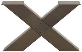 vidaXL Πόδια Τραπεζιού Σαλονιού σε Σχήμα Χ, 2 τεμ. από Φυσικό Ατσάλι 60x(30-31) εκ. Ατσάλι