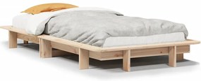 vidaXL Σκελετός Κρεβατιού Χωρίς Στρώμα 75x190 εκ Μασίφ Ξύλο Πεύκου