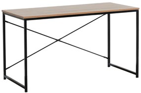 Γραφείο εργασίας Bailon pakoworld σε oak απόχρωση με μαύρο μέταλλο 120x60x70εκ