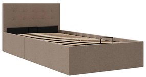 vidaXL Πλαίσιο Κρεβατιού με Αποθηκ. Χώρο Taupe 100x200 εκ. Υφασμάτινο