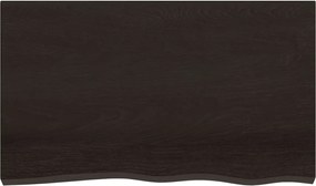 vidaXL Επιφ. Τραπεζιού Σκούρο Καφέ 100x60x2 εκ Επεξ. Μασίφ Ξύλο Δρυός