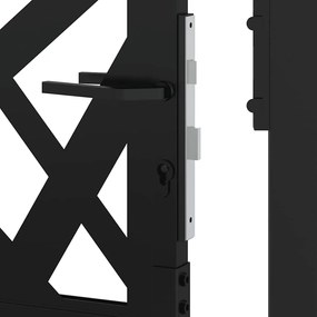 Garden Gate Μαύρη 105x155 cm Σχέδιο Ατσάλινο Φωτιστικό - Μαύρο