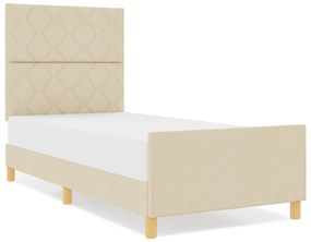vidaXL βίνταXL Κρεβάτι σε Κρεμ, 100x200 εκ, φτιαγμένο από Ύφασμα