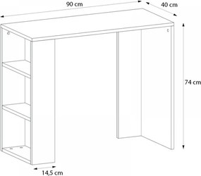 Γραφείο εργασίας Netenia Megapap χρώμα ανθρακί 90x40x74εκ.