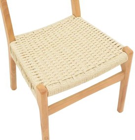 Καρέκλα Eaprine pakoworld φυσικό σχοινί-rubberwood 49x53x77εκ