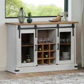 vidaXL Sideboard HALDEN 2 συρόμενες πόρτες Λευκό 112x40x80 cm