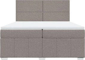 vidaXL Κρεβάτι Boxspring με Στρώμα Taupe 200x200 εκ. Υφασμάτινο