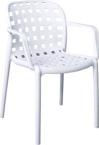 DENON Πολυθρόνα Στοιβαζόμενη PP-UV  Άσπρο   1τμχ