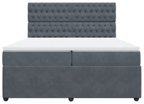 ΚΡΕΒΑΤΙ BOXSPRING ΜΕ ΣΤΡΩΜΑ ΣΚΟΥΡΟ ΓΚΡΙ 200X200 ΕΚ. ΒΕΛΟΥΔΙΝΟ 3292437