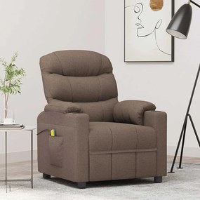 vidaXL Πολυθρόνα Μασάζ Taupe Υφασμάτινη