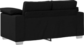 vidaXL Καναπές 2 pcs Μαύρο 219 x 80 x 82 εκ ύφασμα