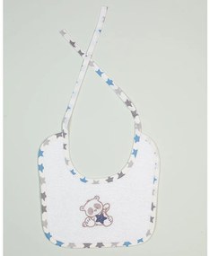 Σαλιάρα Με Κέντημα Star Bear 152 White DimCol 25x25cm 100% Cotton