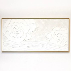 Κάδρο Σε Καμβά Λουλούδια 755-12137 120x3,5x60cm White Estheti Home Horizontal Ξύλο, Καμβάς