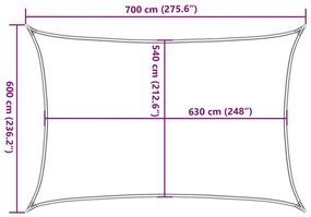 Πανί Σκίασης Μπεζ 6 x 7 μ. από HDPE 160 γρ/μ² - Μπεζ