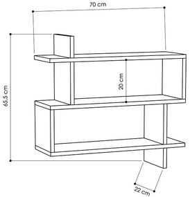 Ραφιέρα Paralel pakoworld χρώμα λευκό 70x22x65,5εκ (1 τεμάχια)