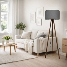 Φωτιστικό Δαπέδου Γκρι / Καφέ AEDO 38x38x140
