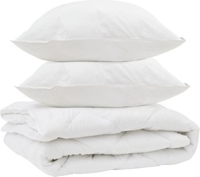 vidaXL Διπλωμένη Κουβέρτα Όλων των Εποχών 3 pcs Λευκό Μικροΐνες