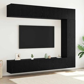 vidaXL Σετ επίπλου τηλεόρασης 5 pcs Μαύρη Οξυά Επεξεργασμένο ξύλο