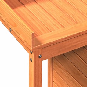Τραπέζι Κηπουρικής με Ράφια Καφέ 82,5x50x109,5 εκ. Μασίφ Πεύκο - Καφέ