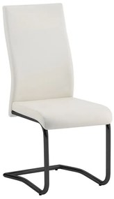 BENSON Καρέκλα Μέταλλο Βαφή Μαύρο, PVC Cream  46x52x97cm [-Μαύρο/Εκρού-] [-Μέταλλο/PVC - PU-] ΕΜ931,1Μ