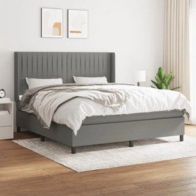 ΚΡΕΒΑΤΙ BOXSPRING ΜΕ ΣΤΡΩΜΑ ΣΚΟΥΡΟ ΓΚΡΙ 180X200 ΕΚ ΥΦΑΣΜΑΤΙΝ 3131610