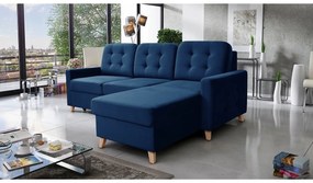 Γωνιακός καναπές Vanisa, κρεβάτι 210x140cm, Μπλέ 263x92x164cm-Δεξιά γωνία-BOG9887