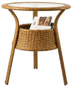 Τραπέζι Eden 60 x  x 68, Χρώμα: Φυσικό, Υλικό: wicker