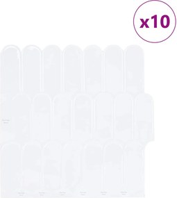 vidaXL Πλακάκι Φτερού 10 τεμ. Λευκό 30 x 30 cm Πολυουρεθάνη και PET