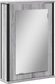 vidaXL Καθρέφτης Μπάνιου Ντουλάπι Γκρι Sonoma 42x12x60 εκ Επεξ. Ξύλο